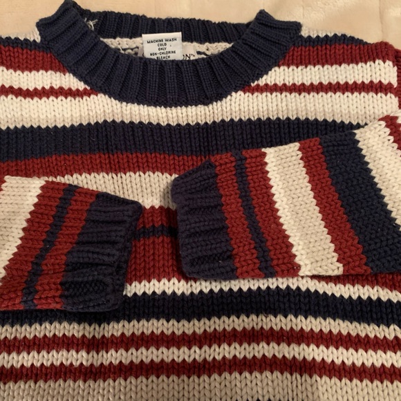 Covington stripe sweater size 4T Navy burgundy, cream and, white - Picture 4 of 5